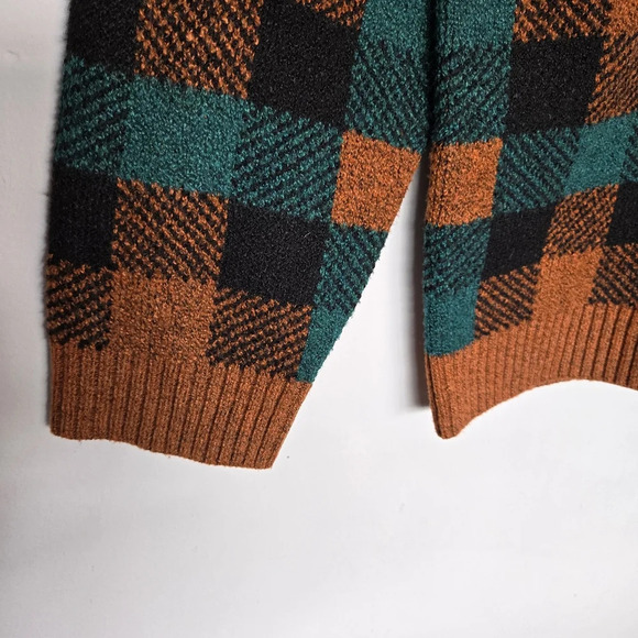 Studio Park Sweater Plaid‎ Mens 2X Coastal Eclecric Gradpa Cozy Soft Fisherman - Picture 4 of 12